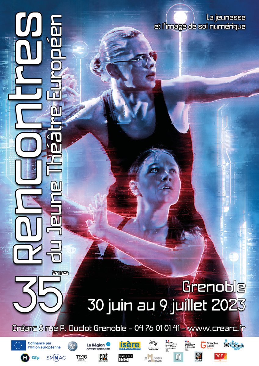 lecrearc's tweet photo. Découvrez l’affiche des #35RJTE. Pour cette édition, le thème sera « La jeunesse et l’image de soi numérique».
Cette 35ème édition se déroulera à Grenoble du 30 juin au 9 juillet 2023.
+ d'infos à venir, Stay Tuned !
Réalisation : Romano Garnier.
Photo : Léonie Troupel https://t.co/tp6PsboOo2