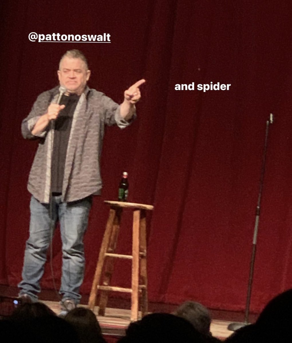 Patton Oswalt (@pattonoswalt) on Twitter photo Oh, just a GIANT FUCKING SPIDER descending onto my head last night at the <a href="/LargoLosAngeles/">Largo at the Coronet</a> during my opening set. Oh, just a GIANT FUCKING SPIDER descending onto my head last night at the <a href="/LargoLosAngeles/">Largo at the Coronet</a> during my opening set.