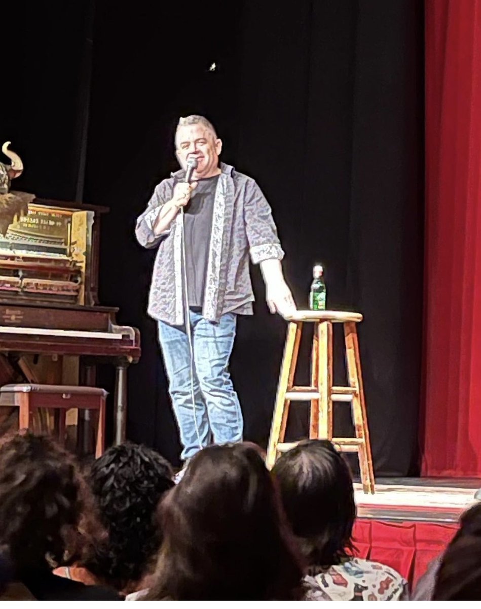 pattonoswalt's tweet image. Oh, just a GIANT FUCKING SPIDER descending onto my head last night at the @LargoLosAngeles during my opening set.