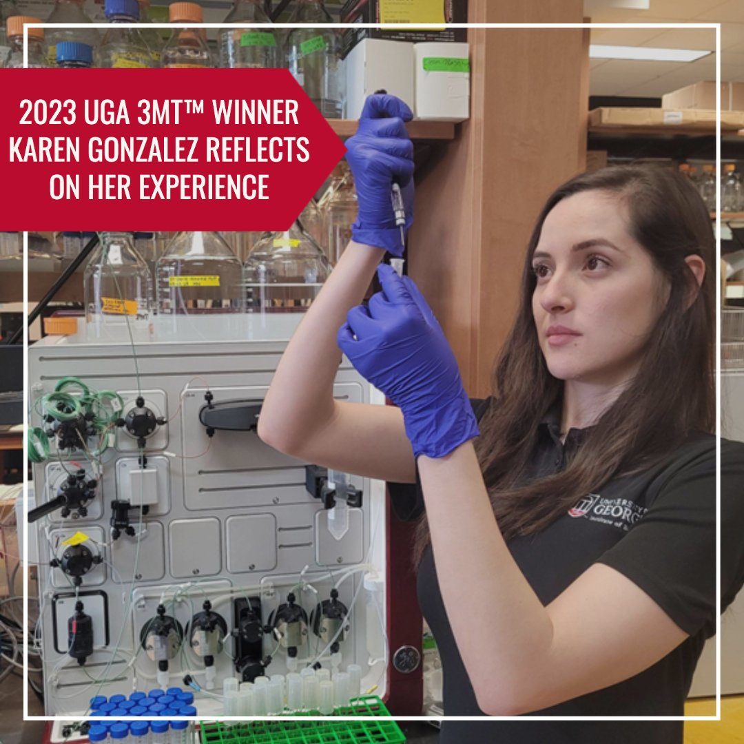 Karen Gonzalez was the winner of the Grand Prize of the University of Georgia 2023 3MT™ Competition. Read her reflection on the experience by clicking the link below. grad.uga.edu/2023-uga-3mt-w… #Committo #GradDawgs #GradStudies #UGA #UGAgraduateschool #GoDawgs