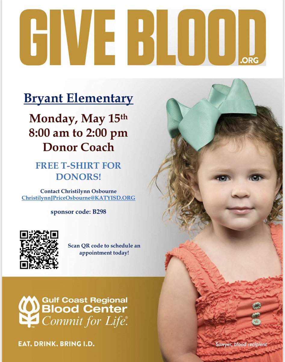 BengalClinic's tweet image. Blood drive is happening now. Very little wait.  Each blood donation helps save three lives.  Paying is forward in kidness.  They are here till 2 o’clock.  #katyisd #commitforlife #bengalpride