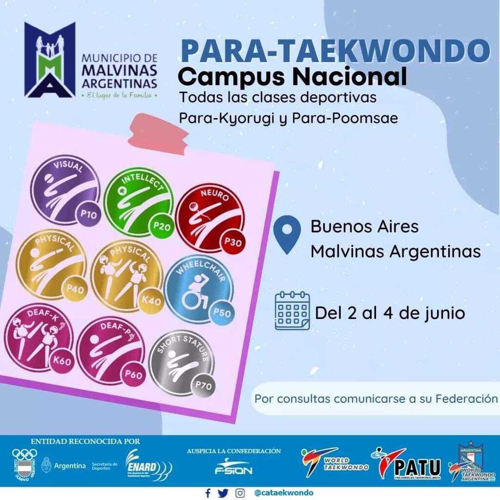 CATaekwondo's tweet photo. #CampusParaTkd INSCRIBITE AL CAMPUS DE PARA-TAEKWONDO
•
Se trata de un campus nacional que involucra a entrenadores, atletas y coordinadores a fin de capacitar en la modalidad en todas su clases deportivas
•
La capacitación está dirigida a todas las … https://t.co/25J0TYwxQp https://t.co/NZzeXGwYmb