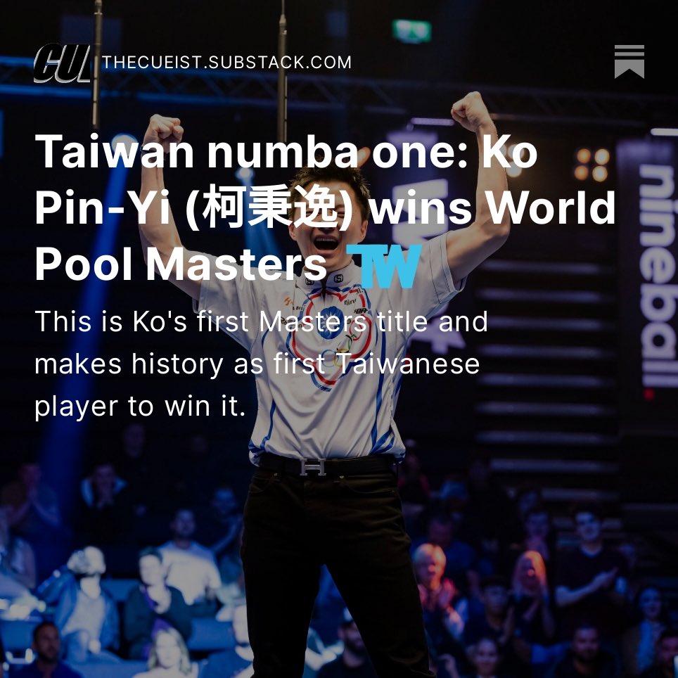 _theCueist_'s tweet photo. Ko Pin-Yi wins the World Pool Masters! #worldpoolmasters #matchroom #billiards #nineball https://t.co/r1wFDZLIVI