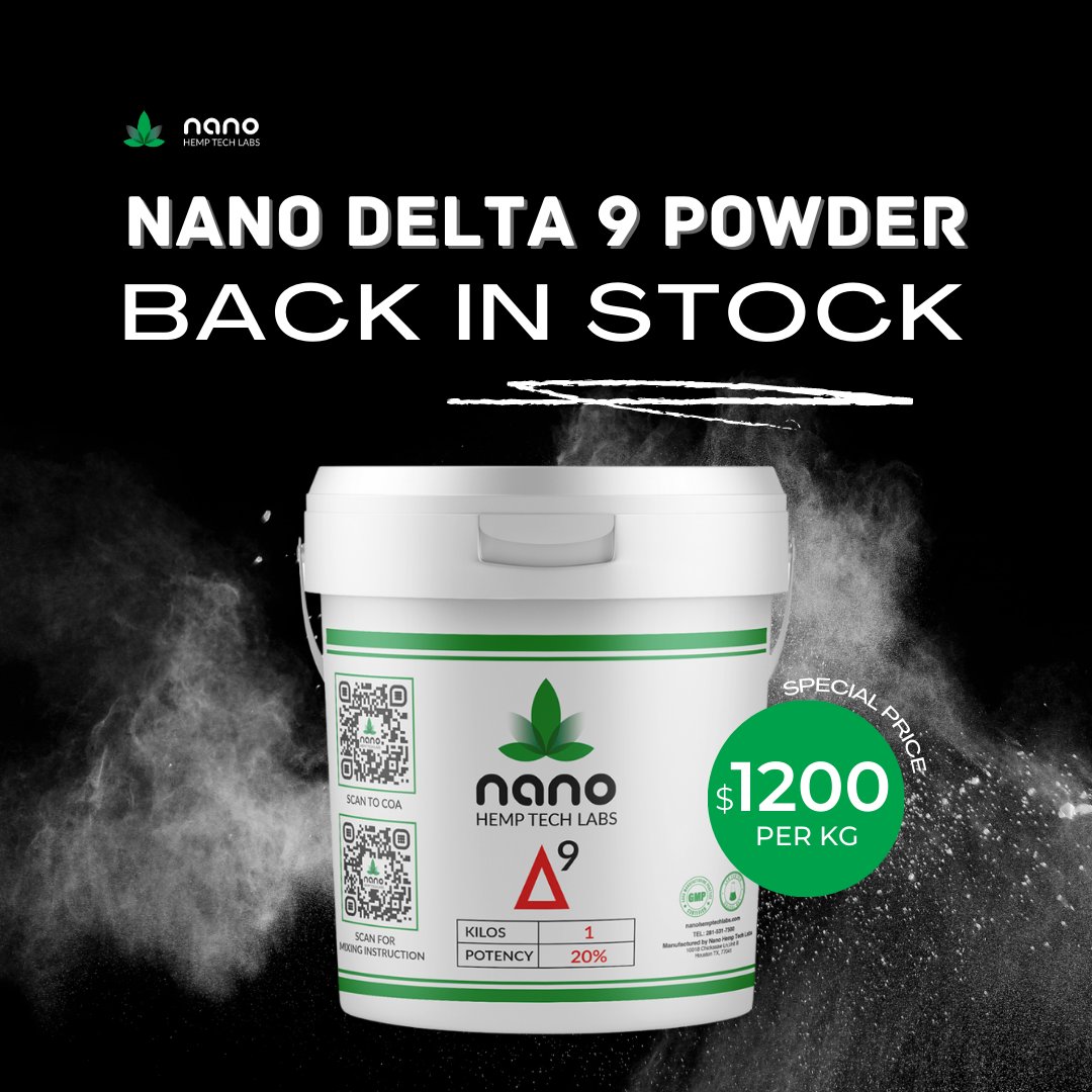 📣🌟 Upgrade your experience with Nano Delta 9 Powder by Nano Hemp Tech Labs! 🌟📣  Special Price Alert: $1200 per kg!   #NanoDelta9Powder #Delta9 #SpecialOffer #LimitedStock #NanoHempTechLabs #whitelabelBeverages #Shopwholesale #sale