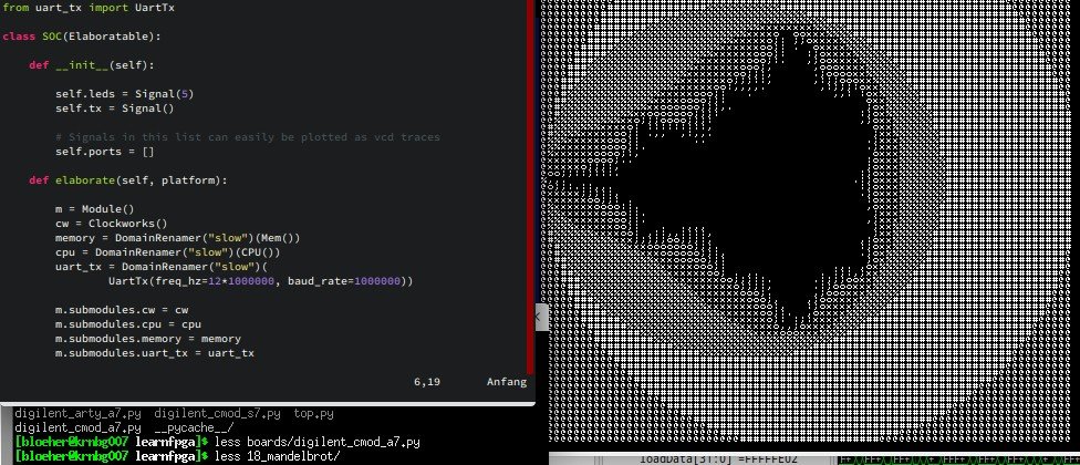 In this great post by <a href="/y__/">bastian, bl0x</a> we follow his journey of implementing a #RISCV CPU with Amaranth #HDL.

Some great background on using #FPGAs for science, and his challenges and successes while following <a href="/BrunoLevy01/">Bruno Levy</a> 's excellent Blinker to RISCV guide.

blog.yosyshq.com/p/blinker-to-r…