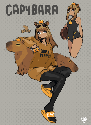 Chloecapy's tweet photo. well.. i wanted to change my character from a shapeshifter to a capybara girl, i hope you like it ^^ https://t.co/CNx6PGCr2N
