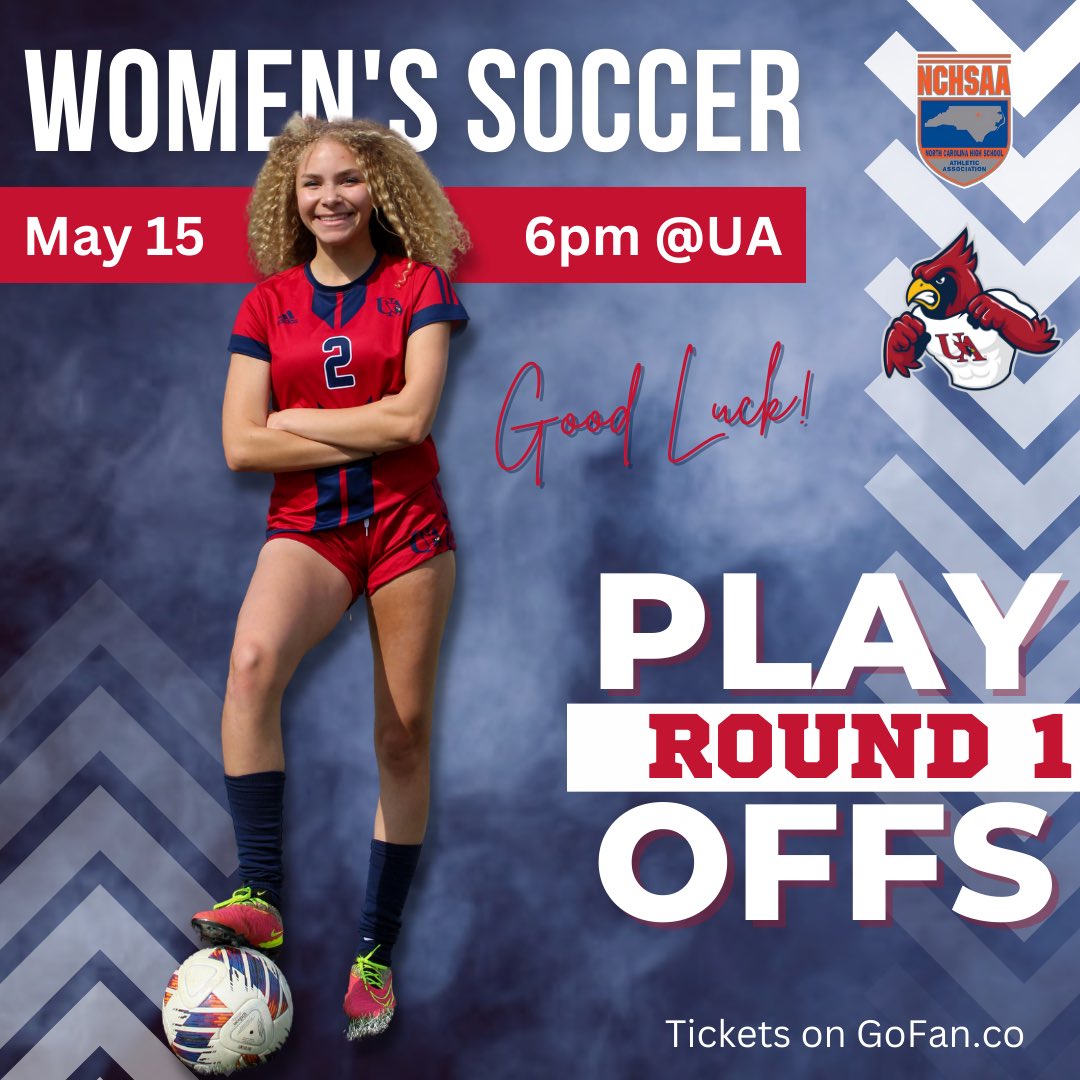 Union Academy Athletics (@uaathletics) on Twitter photo Varsity women’s soccer begin the 1A <a href="/NCHSAA/">NCHSAA</a> at home. Come out and support your <a href="/UAcharterschool/">UACharterSchool</a> Cardinals. Let’s go!! @JZUAHS <a href="/cameronhudson53/">Cameron Carpenter, LAT, ATC</a> <a href="/mphifer2/">Michelle Phifer</a>
Tickets at gofan.co/app/school/NC1… Varsity women’s soccer begin the 1A <a href="/NCHSAA/">NCHSAA</a> at home. Come out and support your <a href="/UAcharterschool/">UACharterSchool</a> Cardinals. Let’s go!! @JZUAHS <a href="/cameronhudson53/">Cameron Carpenter, LAT, ATC</a> <a href="/mphifer2/">Michelle Phifer</a>
Tickets at gofan.co/app/school/NC1…