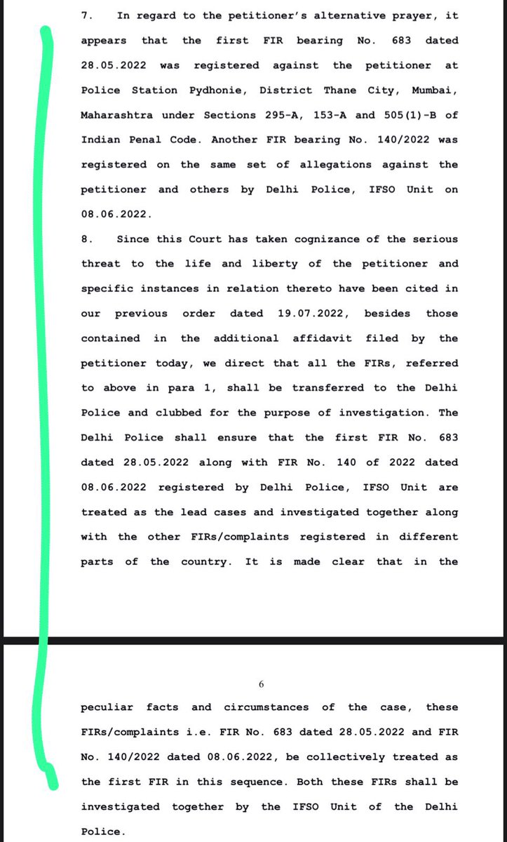 Here is another one. The SC had essentially quashed the multiple FIRs filed against Nupur Sharma and transferred all to 1 FIR in Delhi in view of the threats to her life. Why didn’t you tweet this order, Islamist errand boy? And who inspired the death threats against her