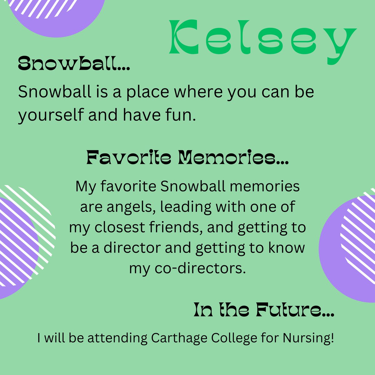 SAPatDGN's tweet photo. 2023 Snowball Senior shoutout to Kelsey! We appreciate your thoughtful perspective, your inclusive leadership, and all that you’ve done to make our #WeAreDGN Snowball program better. We wish you all the best in the future! 🌆💗💗🌈❄️💜🎓🙌 https://t.co/Ts1Y80tVdj