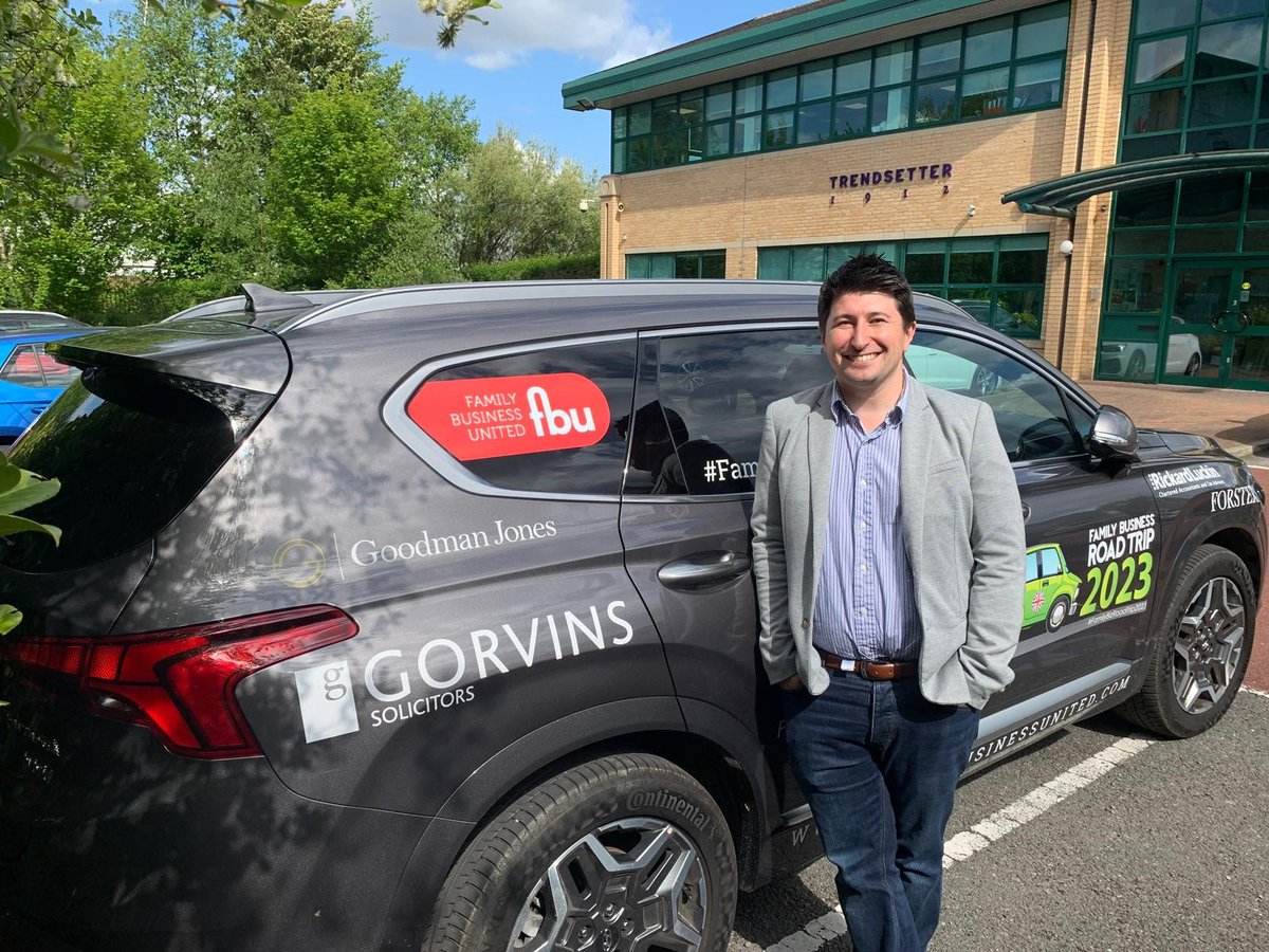 Gorvins's tweet photo. The #FamilyBizRoadTrip North West leg of the tour is underway and the @HendyGroup car is looking great with the @Gorvins logo!  @MikeSmoult @mancier  @FamilyBizPaul #familybusiness https://t.co/rbn4tjARQv