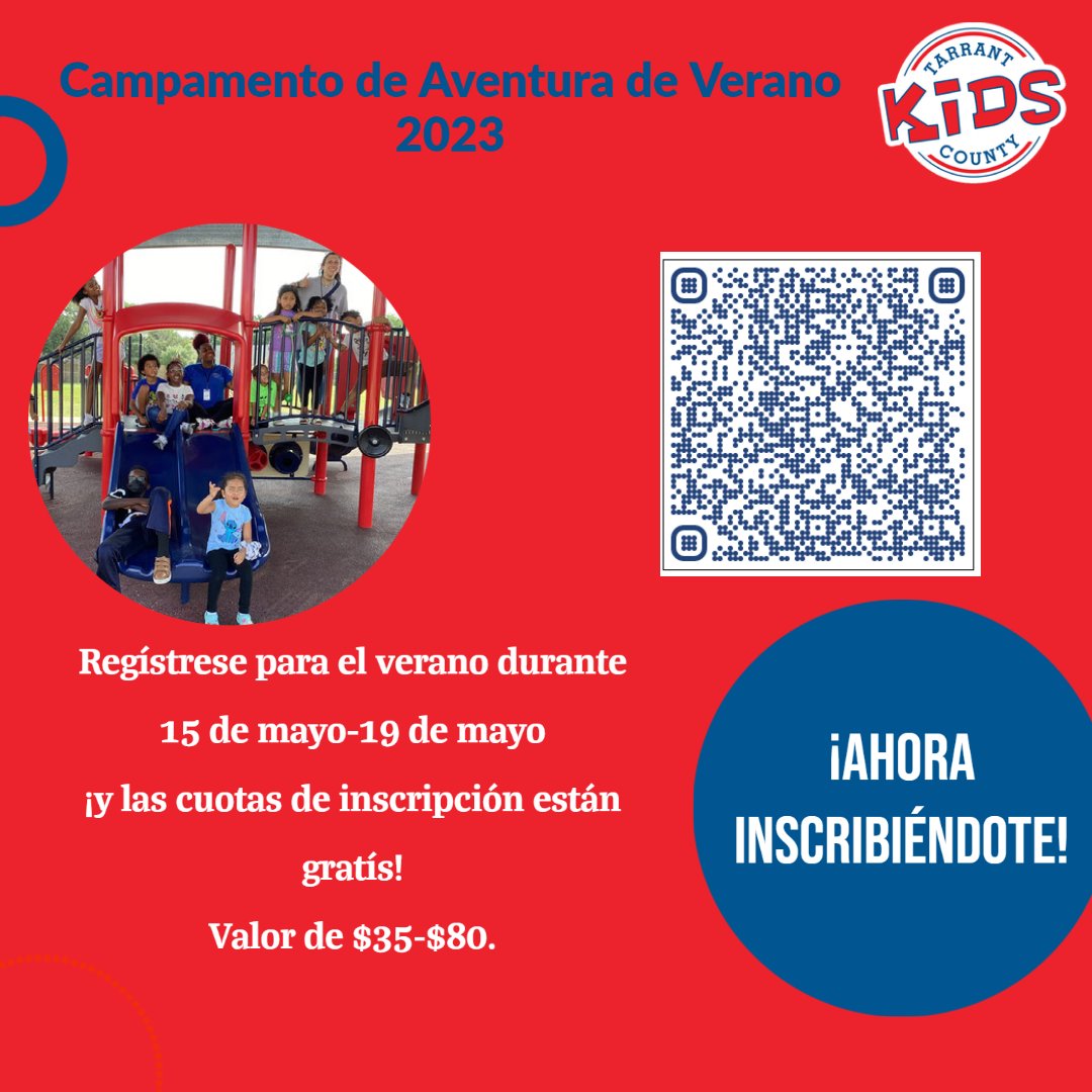 TCKPrograms's tweet photo. iInscríbete hoy! A partir del 15 de mayo al 19 de mayo, no se cobrarán las tarifas de inscripción. ¡Reclama tu lugar hoy! #verano2023 #cuidado de niños #campamento de verano
https://t.co/7PsqGazUa0 https://t.co/fHwCf9eOUR