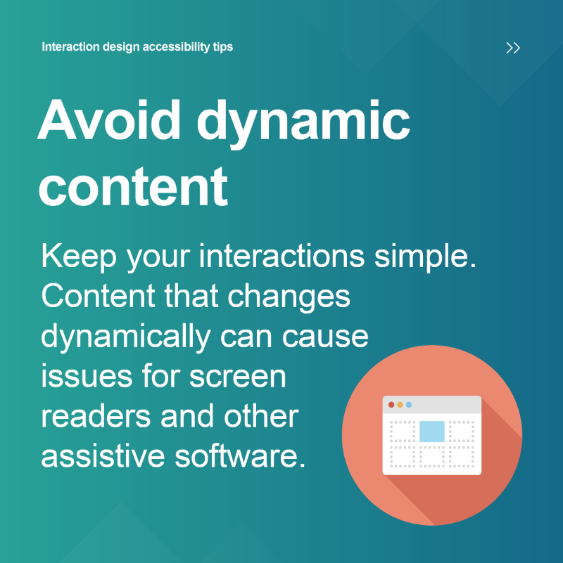 DWPDigital's tweet photo. This Global Accessibility Awareness Day we asked our interaction design team for their #accessibility tips 😎

Why not check out the useful guide on @govuk to find our more about the requirements for public sector bodies?! 

#GAAD #a11y