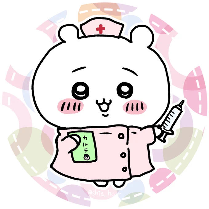 22.ナースなちいかわちゃん  毛玉詰まらせた患者さんが来ました  #ちいかわファンアート