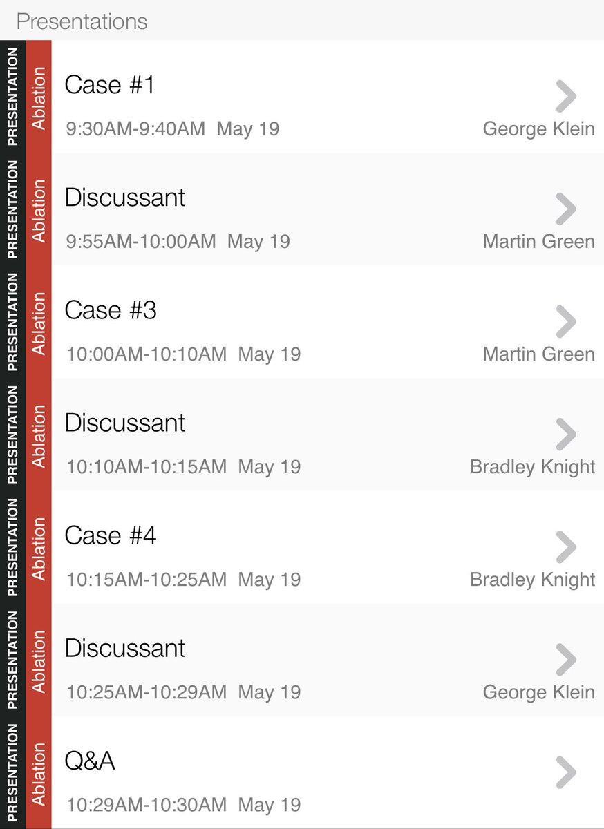 @NMCardioVasc @HRSonline And please join our discussion of challenging unknown SVT cases on Friday at 9:30 at HRS with Drs Klein, Hocini, Scheinman, and Green.