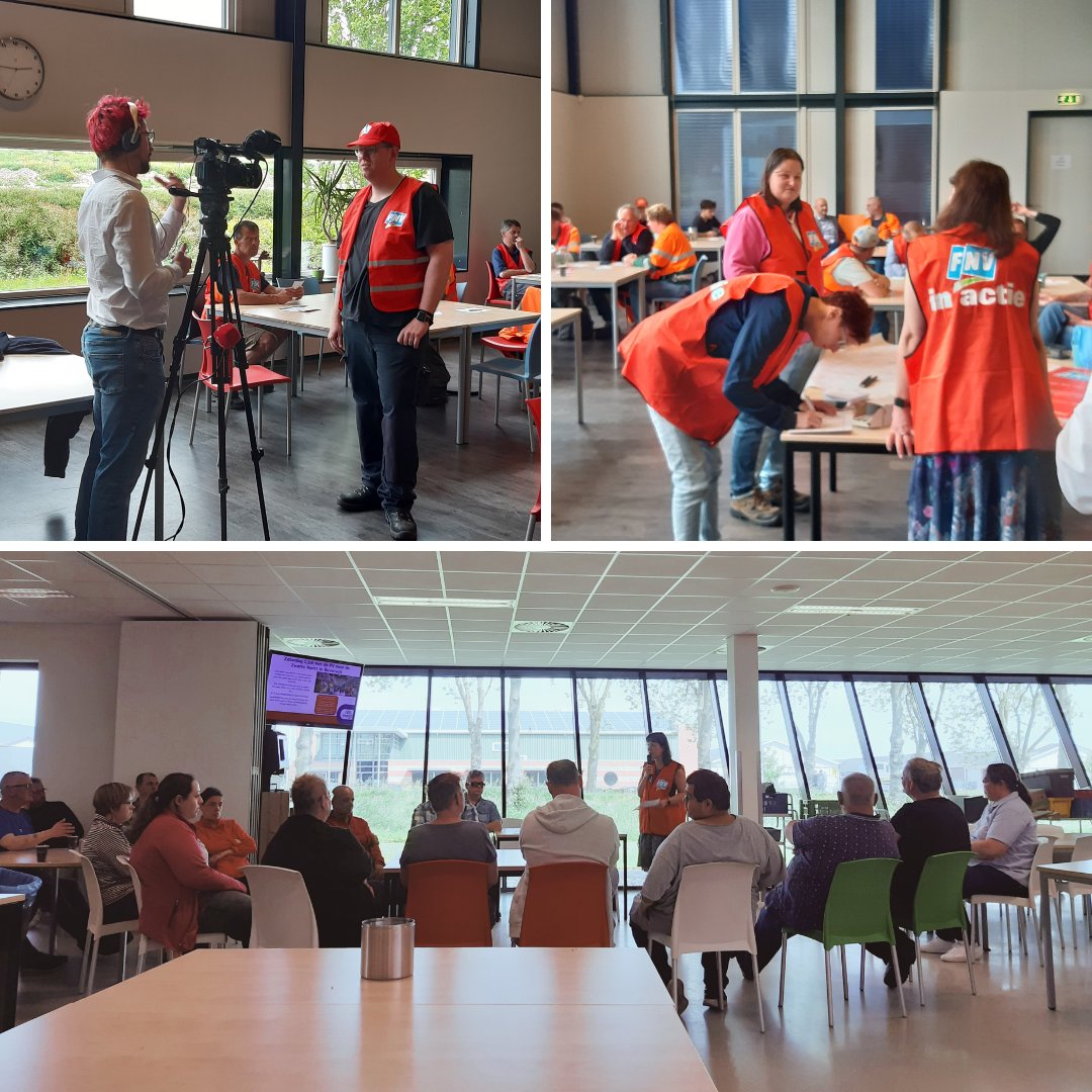Onze werknemers hielden vandaag een werkonderbreking! Door de gestegen kosten kunnen de medewerkers nauwelijks meer rondkomen. Op 7 juni organiseert de FNV een landelijke actiedag. Omroep Flevoland maakte een reportage over de werkonderbreking (te zien: 15 mei, in de avond).