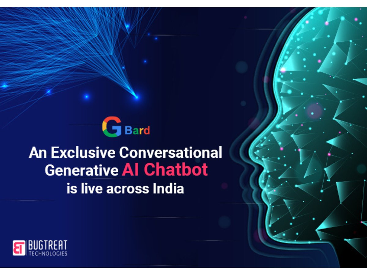 bugtreat's tweet image. Google Bard: An Exclusive Conversational Generative AI Chatbot is live across India
#chatbot #chatbotdevelopment #chatbotdeveloper #aichatbot #appdeveloper #appdevelopment #appdevelopmentcompany #appdevelopmentservices #artificialintelligence #GoogleBard #HireAppDeveloper