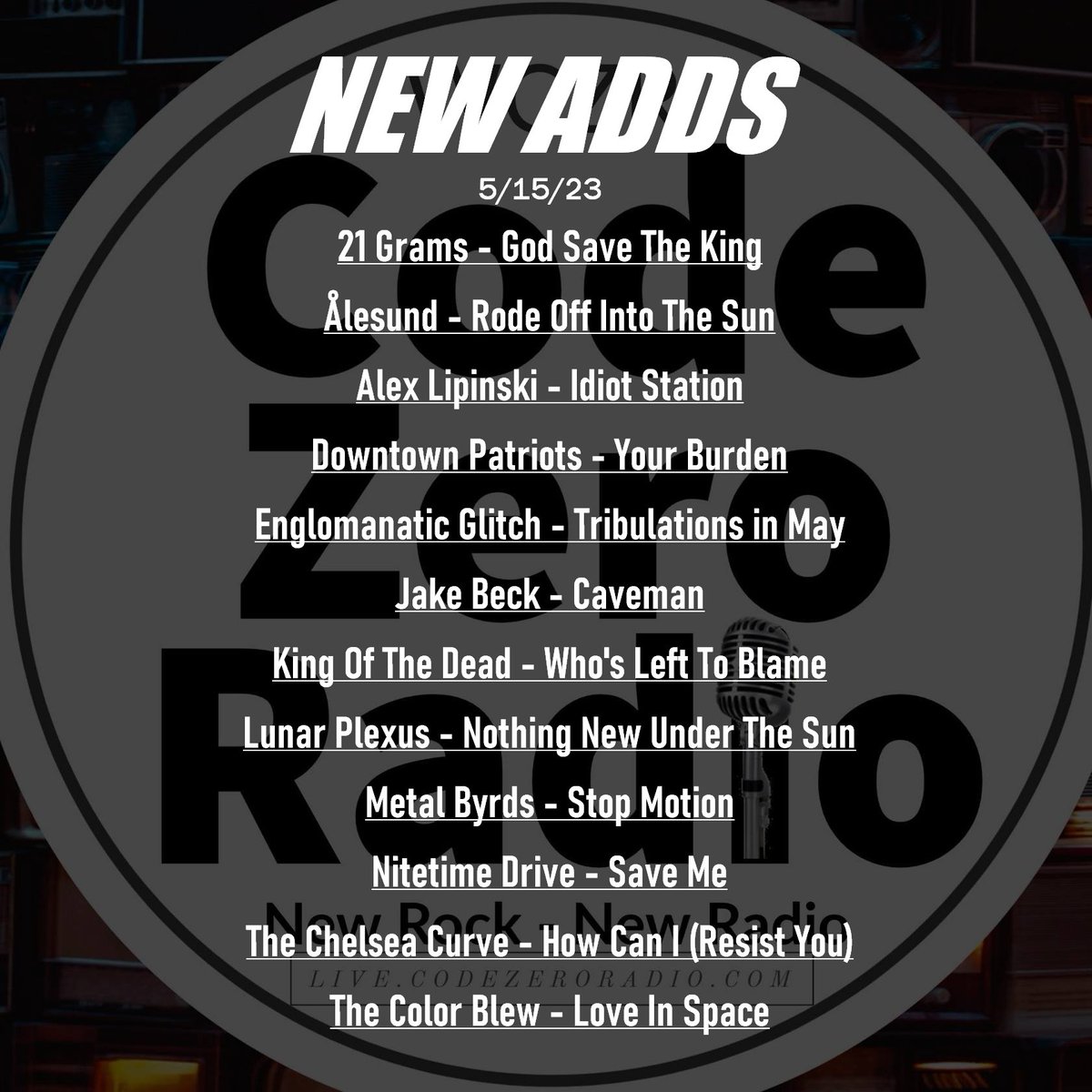 April showers bring major May music! 
Now in rotation, featured on Fresh Rocks weekdays 1 pm CDT/7 pm GMT plus select live shows. Desktop or app, WCZR is your source for curated new rock! #apps #alternativerock #radio #appstore #rotation #andriod #Nobex #streaming #iPhone