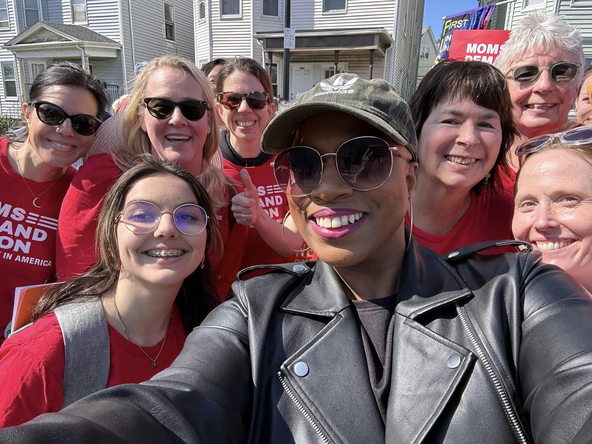 APChristiana's tweet photo. Rep. @AyannaPressley is a true champion for gun violence prevention. She fights for common-sense reforms like background checks, funding for violence intervention, and establishing a National Survivors of Homicide Victims Awareness Month. @MomsDemand @LDBpeaceInst #MDW4P https://t.co/tvzLbiNIqm