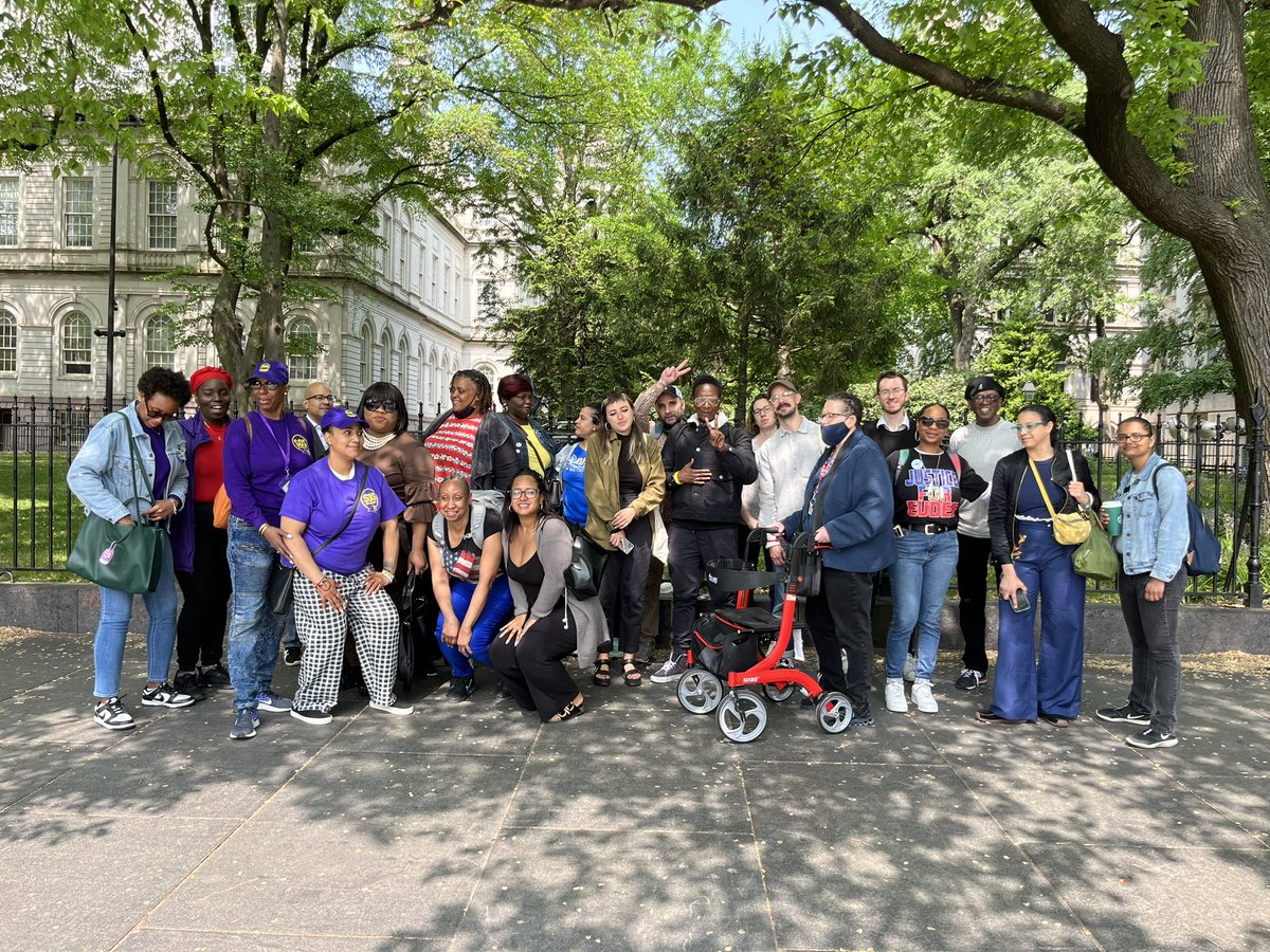 We are outside #nyccityhall before the <a href="/NYCCouncil/">New York City Council</a> executive budget hearing on #mentalhealth, #disabilities, and #addiction calling for #PeersNotPolice and that 988 can’t wait to be integrated as a triage system