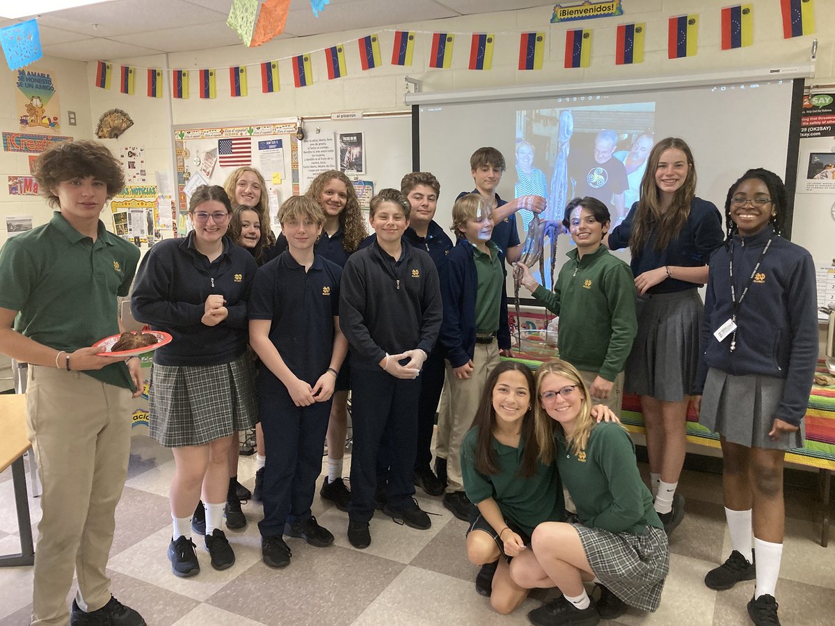 Octopus Festival: Last week in Sra. Aguilar's middle-school honor Spanish classes, students celebrated their version of the Octopus Festival, an annual gala originating in Ourense, Spain. Mmmmm, good! #FiestasDelPulpo #WorldOfEducation #WorldOfOpportunity