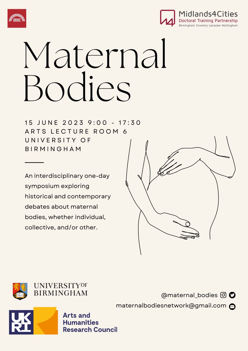 Maternal_Bodies's tweet photo. REGISTRATION IS NOW OPEN! 🫄🤱🧑‍🍼

You can register for in-person and online attendance here: https://t.co/tKlwDgEYCY

Symposium: 15th June
In-person deadline: 31st May
Online deadline: 12th June

See poster attached for a sneak peek at our provisional programme! 👀 https://t.co/MGNHvlEG6t