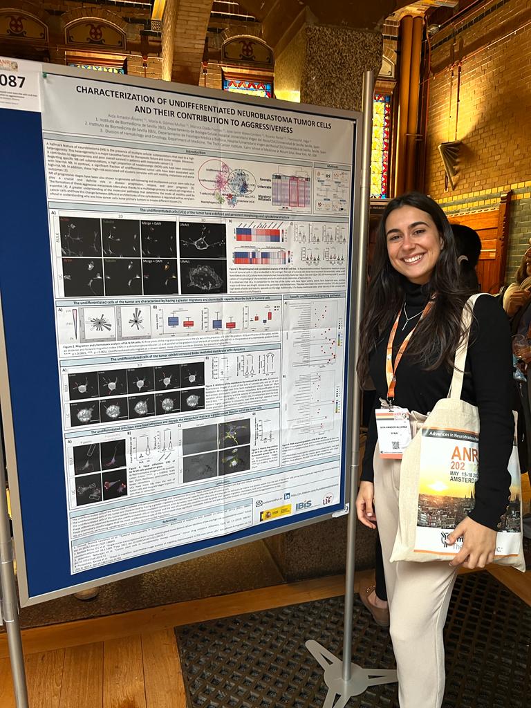 Today I had the privilege to present my research on the characterization of undifferentiated neuroblastoma tumor cells and their contribution to cancer aggressiveness in Amsterdam at #ANR2023 😁 check poster087 👇🏽