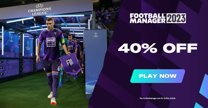 FootballManager's tweet photo. #FM23 on sale now across platforms 🚨 

There are trophies on the line, secure success for your team today 🏆
