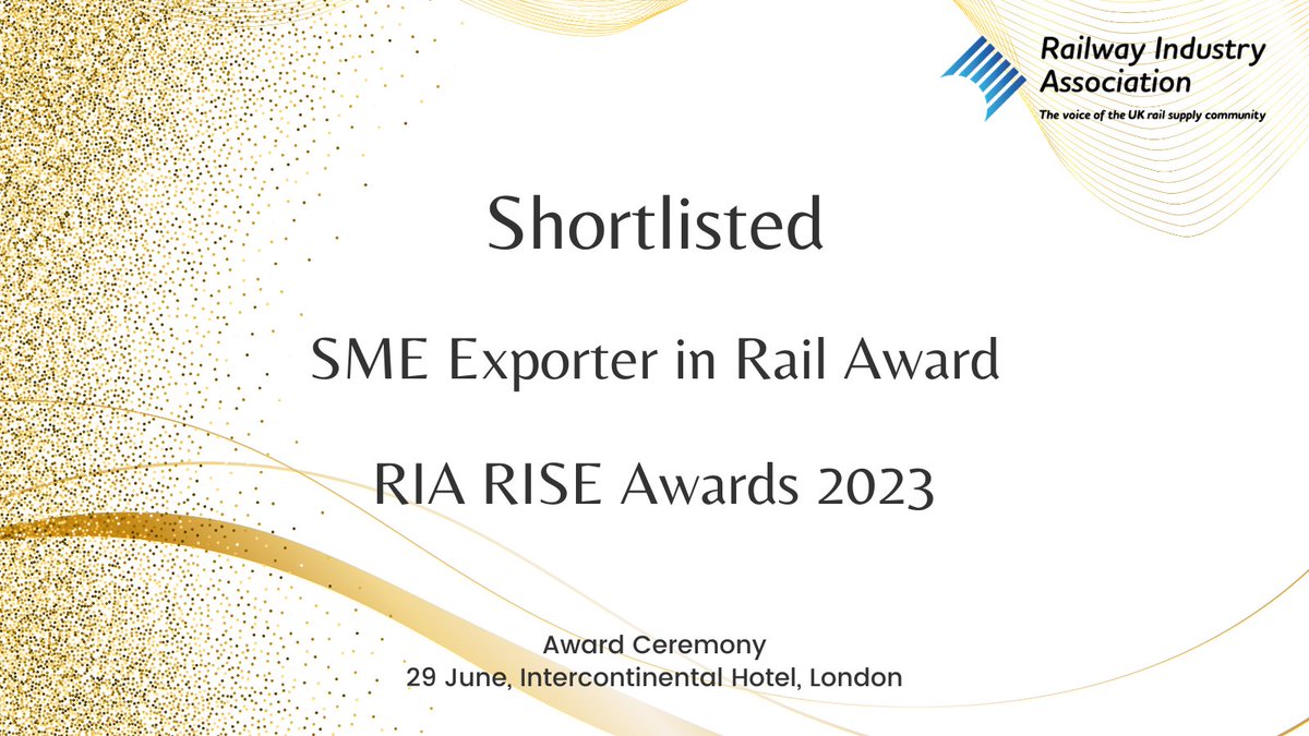 XrailGroup's tweet photo. XRail Group Ltd is pleased to announce that we have been short listed for 3 awards for the Railway Industry Association RISE awards 🏆 🏆 these are the Safety Award, SME Exporter in Rail Award and SME Growth in Rail Award. #awards https://t.co/lW933J96nT