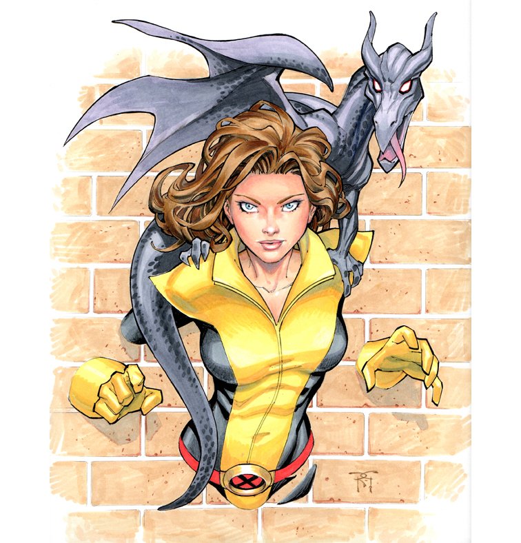 A new Kitty Pryde commission 9x12' with #artfinity Markers and color pencil.
Shoutout to @ryanoakleyart and Jerry's Art Supply in Greensboro for letting me know about the Artfinity sketch markers! Fantastic! 
#kittypryde #shadowcat #marvelcomics  #commission