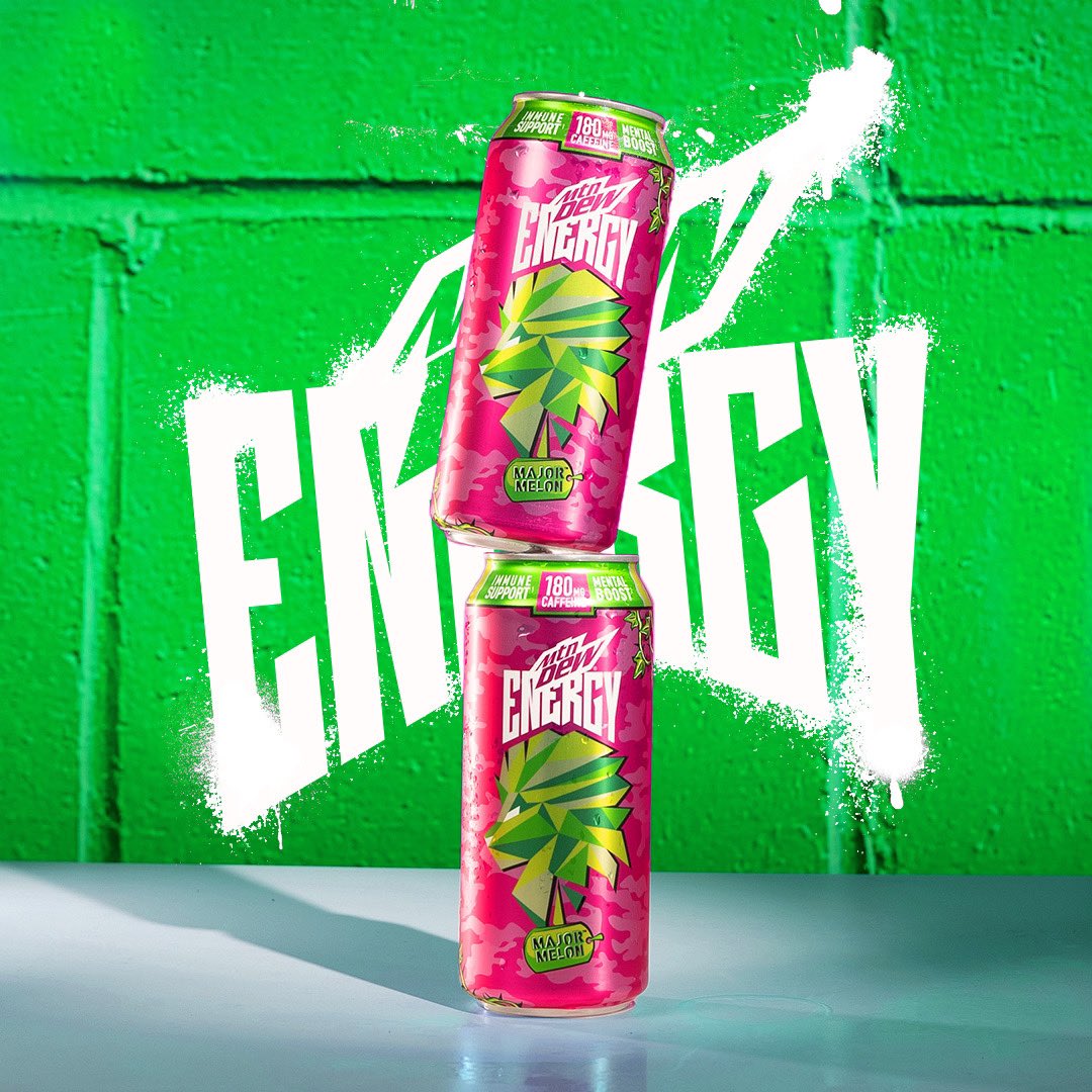 Interrupting your feed to tell you it’s time to get that mental focus dialed 🧠 Snag a MTN DEW ENERGY Major Melon and crush the day, available now! *Citicoline and caffeine in combination have been shown to help improve attention.