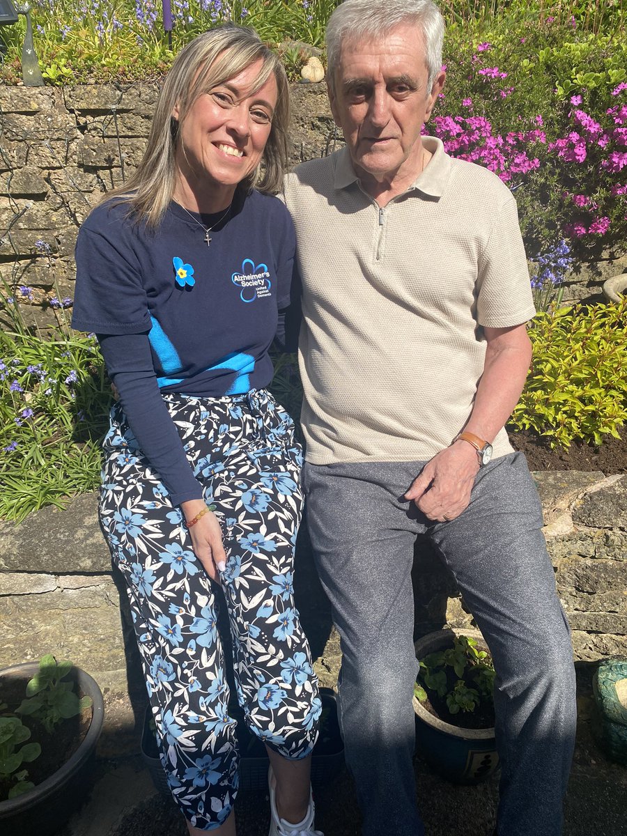 SamBradley40's tweet photo. 💙Dementia Action Week 15-21 May💙
Who will you wear your forget me not for?
I’m wearing mine for the lovely man I’m so very lucky to call my dad. (Even if he does pull this face every time I kiss him!) 
💙Love you dad 💙
#DAW2023 https://t.co/HxbZtTiQPZ