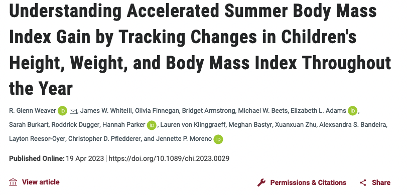 Childhood Obesity (@childobesity_jn) on Twitter photo Understanding Accelerated Summer Body Mass Index Gain by Tracking Changes in Children's Height, Weight, and Body Mass Index Throughout the Year, published in <a href="/ChildObesity_jn/">Childhood Obesity</a>
Link to pub: liebertpub.com/doi/10.1089/ch… Understanding Accelerated Summer Body Mass Index Gain by Tracking Changes in Children's Height, Weight, and Body Mass Index Throughout the Year, published in <a href="/ChildObesity_jn/">Childhood Obesity</a>
Link to pub: liebertpub.com/doi/10.1089/ch…