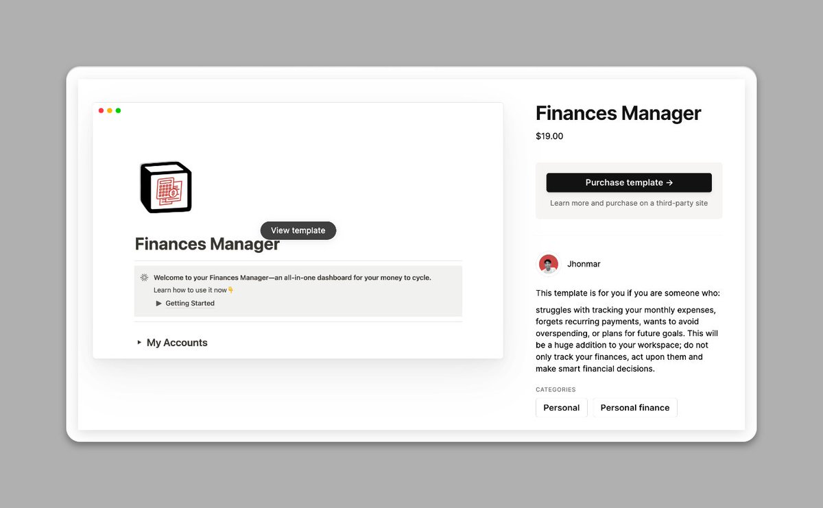 🚨 ANNOUNCEMENT 🚨

Finances Manager is now live at <a href="/NotionHQ/">Notion</a> Template Gallery🎉

Check it out: notion.so/templates/fina…