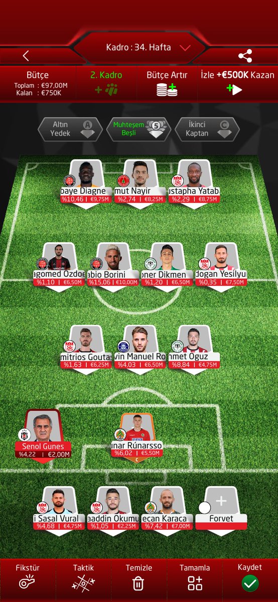 Haftanın kadrosunu oluşturdum! api.sosyallig.com/r/GRgAuqbG