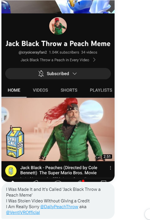 Jack Black throwing a Peach Daily (@DailyPeachThrow) / X