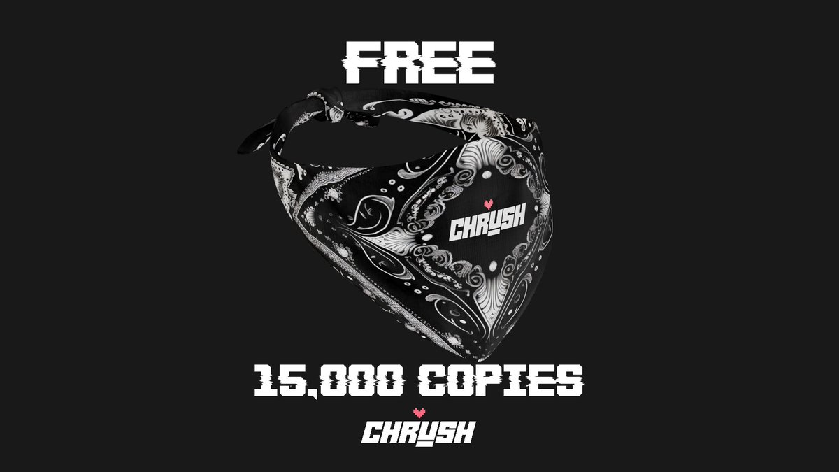 talisosnsab's tweet photo. CHRUSH DROP #25

THE BLACK CHRUSH FACE BANDANA WILL DROP RANDOMLY WITHIN THE NEXT 5 HOURS. 15,000 FREE COPIES.

JOIN THE SERVER TO GET A HEADS-UP 3 MINUTES BEFORE: https://t.co/OYwQQeo3Bn 

#CHRUSH https://t.co/yMUjznlcpD
