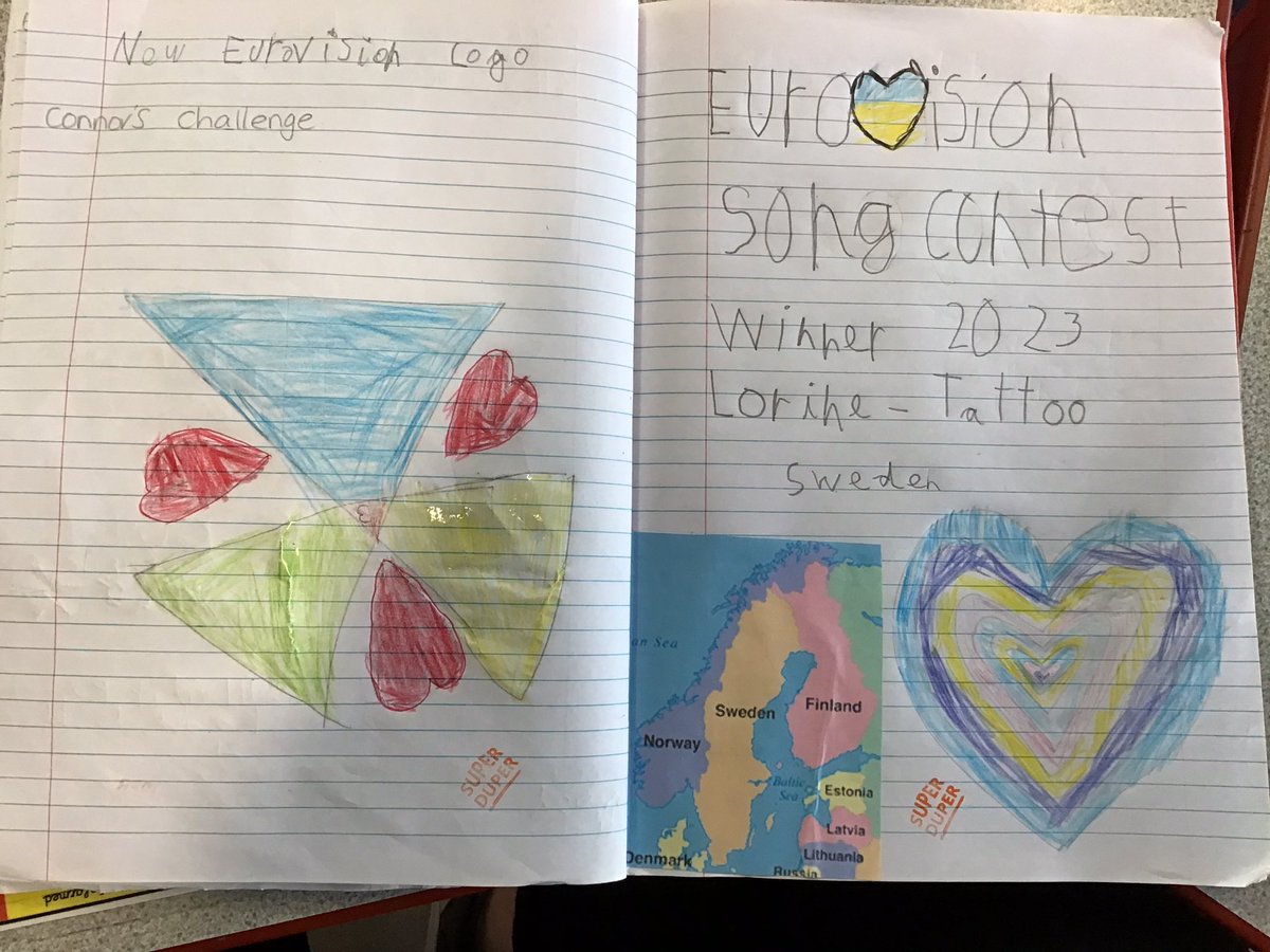 PDCS Year 2 (@yr2pdcs) on Twitter photo Some fantastic #Eurovision homework completed by Iestyn, Codi, Harri and Ifedayo from 2DH🌟. We’re now looking forward to our very own Eurovision Song Contest on Friday, how exciting😁. #homework #ambitiouscapablelearners <a href="/HeadPdcs/">Michele Thomas</a> <a href="/SchoolsPembs/">Blant Ysgolion Sir Benfro/Children & Schools Pembs</a> Some fantastic #Eurovision homework completed by Iestyn, Codi, Harri and Ifedayo from 2DH🌟. We’re now looking forward to our very own Eurovision Song Contest on Friday, how exciting😁. #homework #ambitiouscapablelearners <a href="/HeadPdcs/">Michele Thomas</a> <a href="/SchoolsPembs/">Blant Ysgolion Sir Benfro/Children & Schools Pembs</a>