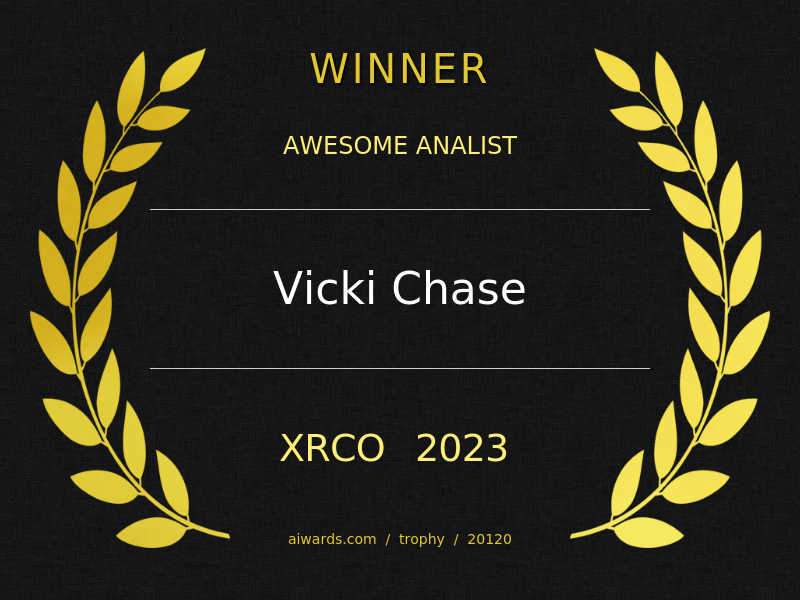 🎉🏆 Huge congratulations to <a href="/VickiChase/">Vicki Chase</a> for winning the 2023 #XRCO award for Awesome Analist! 🍑💥 Your dedication, talent, and passion for your craft are truly inspiring. Keep shining! ✨ #AdultEntertainment #PornIndustry