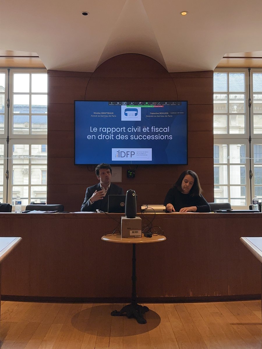 Institut_DFP's tweet photo. Formation “Le rapport civil et fiscal en droit des successions “ en cours📹 

Animée par Nicolas Graftieaux et Capucine Bohuon. 

🎓 Formation validée au titre de la formation professionnelle continue

Pour adhérer à l’IDFP : https://t.co/jeJJqkpNAI

#idfp #droitcivil #fiscalité https://t.co/g7CSDnHjp5
