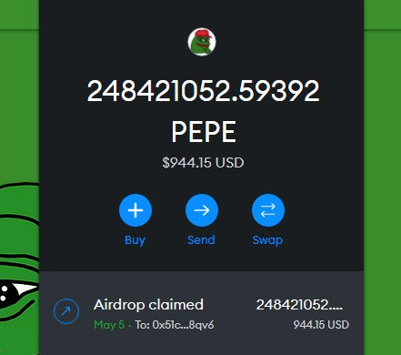 pepedropbnb's tweet photo. 1. Visit https://t.co/exFI5NN8eA 

2. Click "Claim" &amp; verify your wallet    

3. Get your $PEPE 

$SUI $BOBO $PANDAI $DOGE $MUSK $SHIB #BTCUSDT  #AIDOGE #TURBO #WOJAK #MONG $MONG $BOB #ETH #Airdrop https://t.co/Cw0yBxct1r