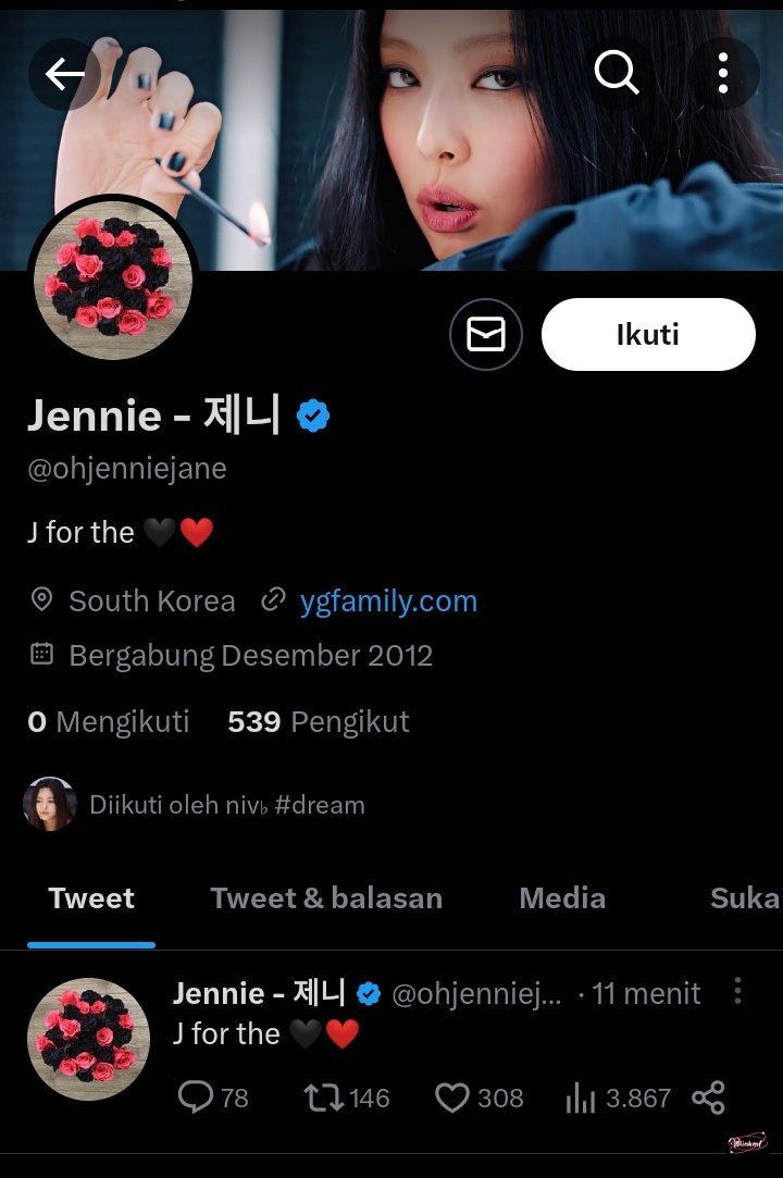baduters liat ini akun twit jennie [bp] ternyata ini👀