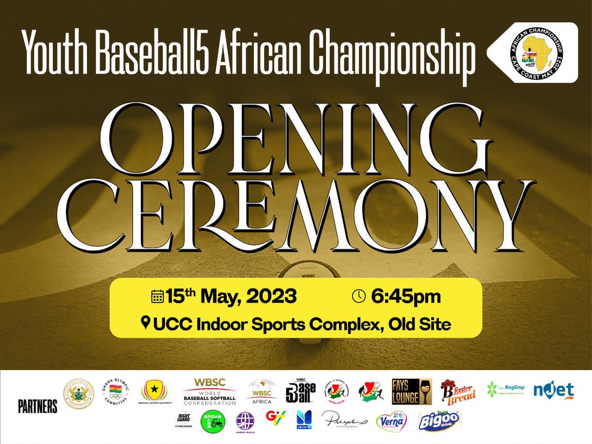 Youth Baseball African Championship 

After winning the bid, the Ghana Baseball & Softball Federation set the pace to host the maiden edition of the games here on African soil. The decision to hold this spectacular event was arrived at after considering some key benchmark.