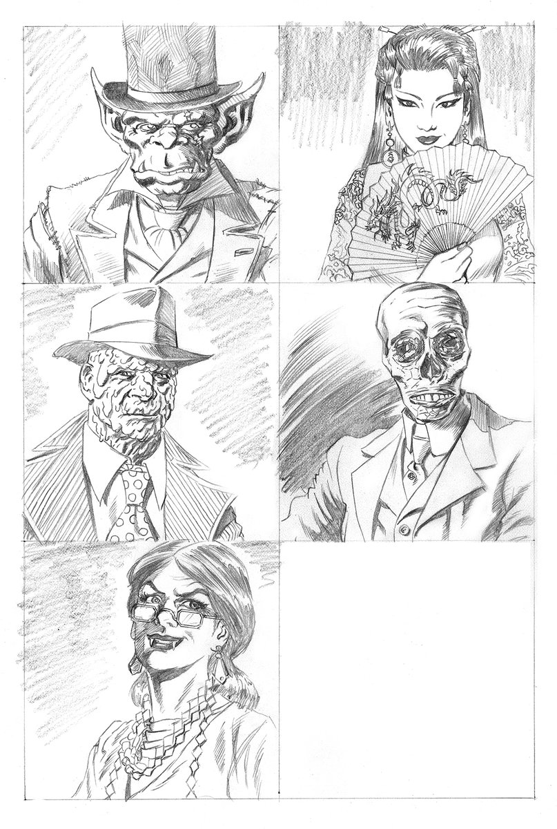 Loston_Wallace's tweet photo. #HorrorRPG #PulpRPG #TableTopGaming #HPLovecraft #fantasy
Some characters that I illustrated from a pulp-horror RPG. The mummy/corpse guy: crime boss. Dripping wax guy: boss's muscle. Stove-pipe hat guy: king of the trolls. Dragonlady: ghost. Glasses gal:vampire school teacher https://t.co/HaxcFGVhhP
