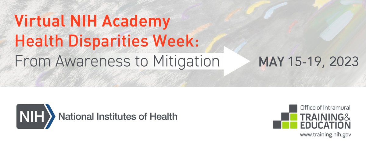 Good luck to all of the @NIH postbacs in the #NIHAcademy on #HealthDisparities that are presenting their projects this week! We are so excited to learn more about the topics you chose to increase awareness about. Learn more about the NIH Academy here: training.nih.gov/programs/acade…