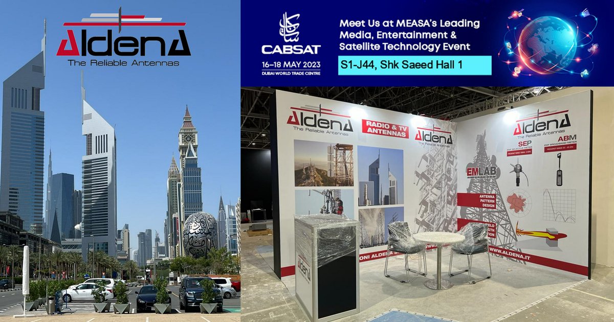 Let's be <a href="/CABSATofficial/">CABSAT Official</a>  ! 
We are excited to be in #dubai once again!
We’ll welcome you tomorrow at Hall 1, Booth S1-J44.

#ALDENA #CABSAT2023 #Cabsat #antenna #digitaltv #digitalradio #fmradio #DABradio #broadcasting #broadcastengineering