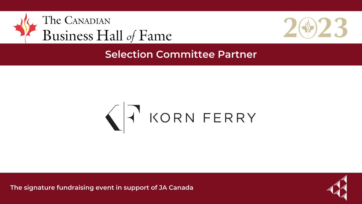 Thank you to our Selection Committee Partner! Your support in recognizing and celebrating excellence in Canadian business is greatly appreciated!
<a href="/Korn_Ferry/">Korn_Ferry</a>
#CBHF2023