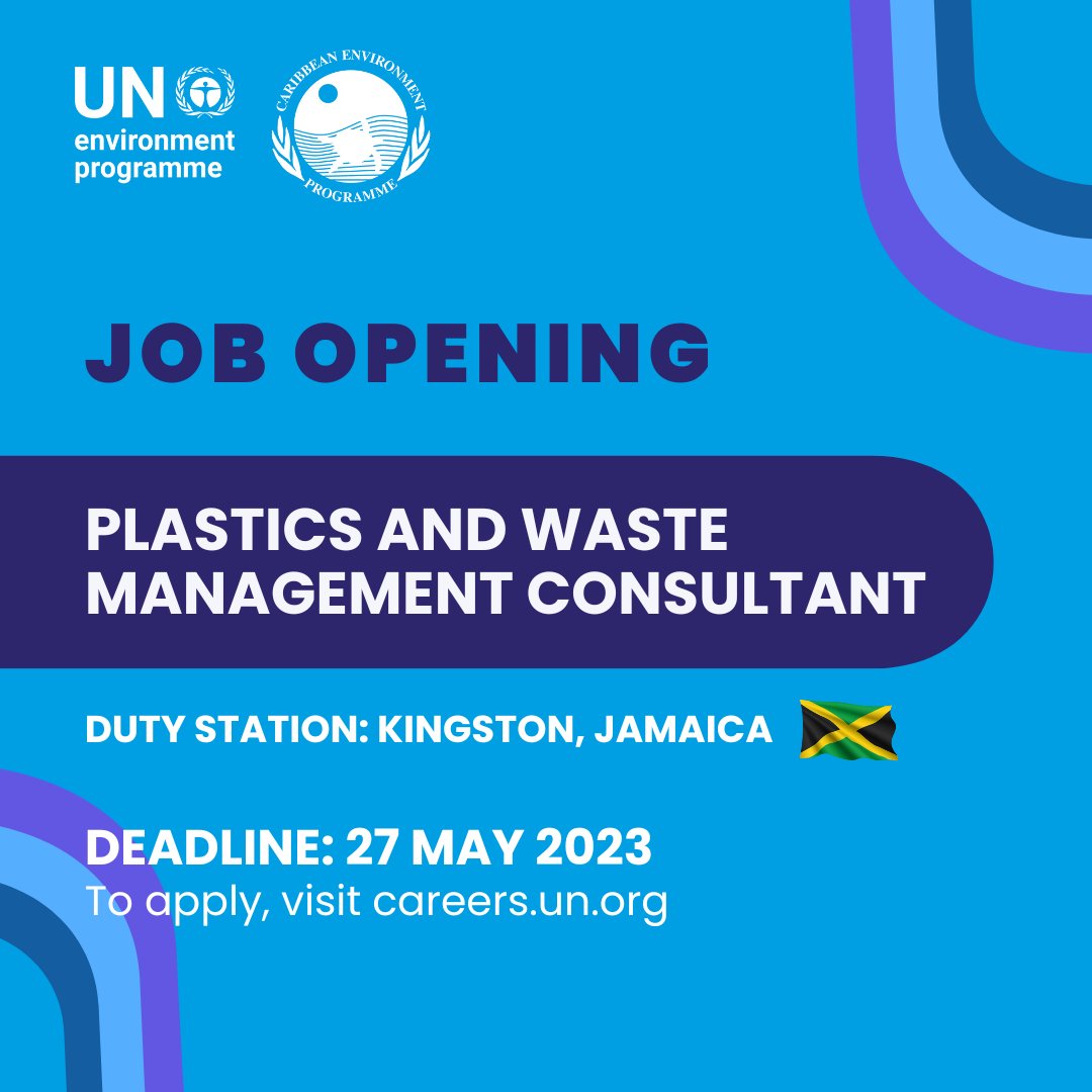 #hiring  Join our team!   

We're seeking a PLASTICS AND WASTE MANAGEMENT CONSULTANT with a minimum of 5 years exp. in environmental or natural resources management.

Apply by 27 MAY 2023: careers.un.org/lbw/jobdetail.…