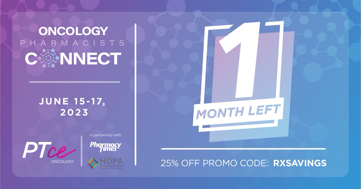 PharmacyTimesCE's tweet photo. Attention all #Oncology #Pharmacists! Connect is officially 1 month away!  Don't miss out on this #continuingeducation program tailored to your practice. Secure your spot now &amp; expand your knowledge! https://t.co/Y4IRqoh2kb #OPC2023 #Connect2023 #pharmacy @HOPArx @Pharmacy_Times https://t.co/IjzGBBmg0Z