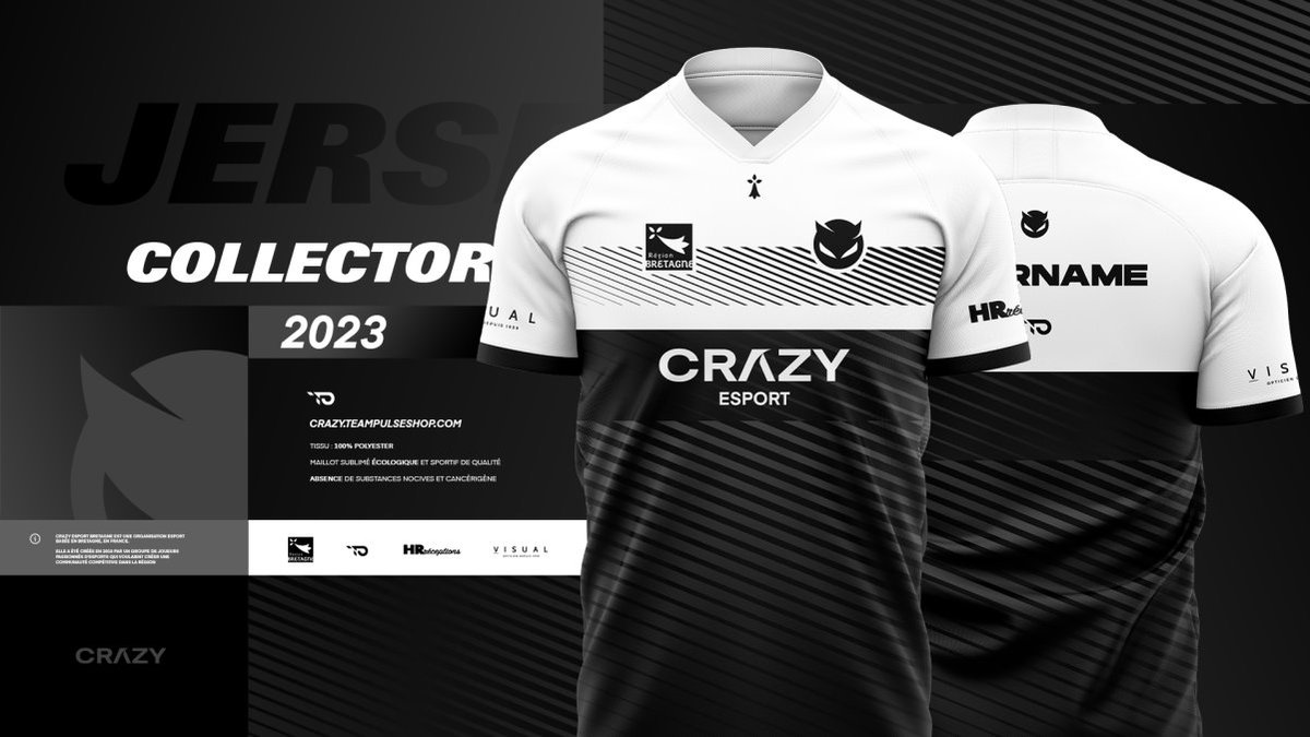 Nous sommes heureux de vous présenter notre maillot Collector aux couleurs de la <a href="/regionbretagne/">Région Bretagne</a> ! 🤩

Déjà disponible en boutique ! 🤗
crazy.teampulseshop.com/catalogue/craz…

Petit jeu #concours pour l'occasion avec 1 maillot à gagner ! 🍀

Pour jouer #RT &amp; #Follow <a href="/CRaZYEsports/">Crazy Esport Région Bretagne 🏆 🇪🇺</a> ! 

Tas 22/05
