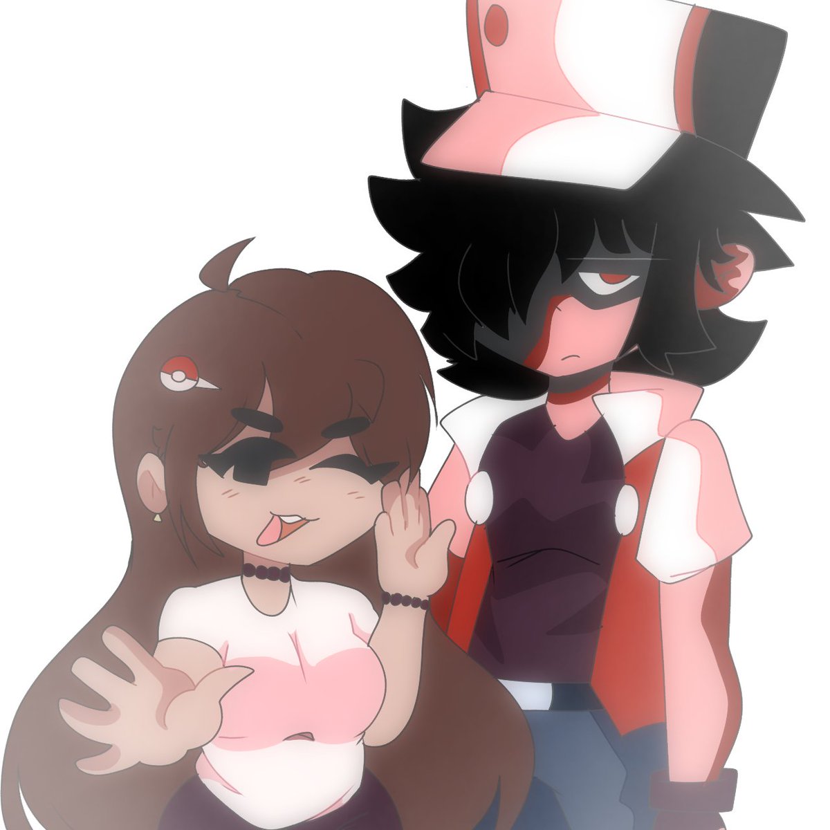 cookiepup64's tweet image. I made a glitchy red fangirl #hypnoslullaby #FNF #fnffangirl #fridaynightfunkin